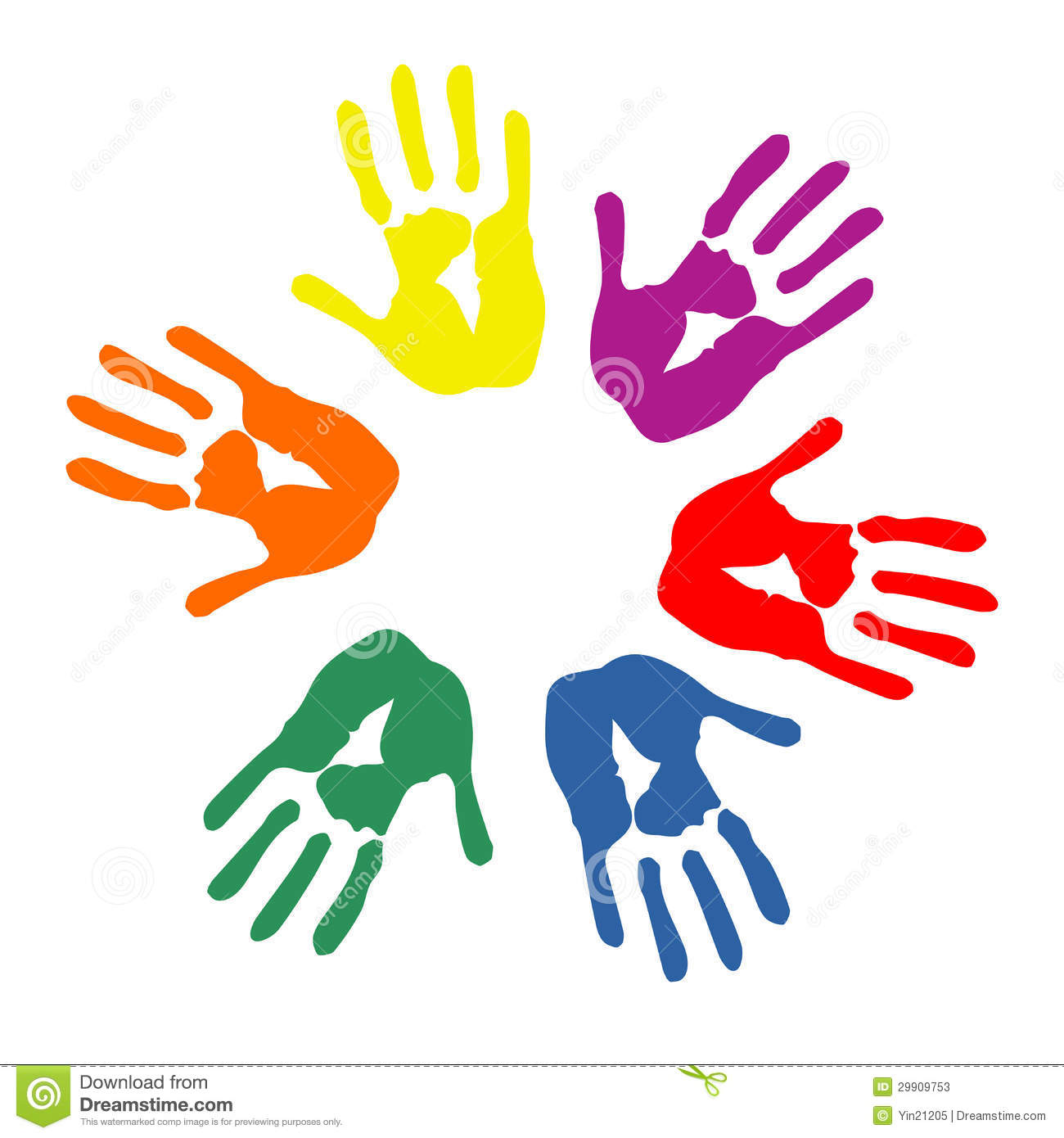 Colorful Hands Circle Stock Photos   Image  29909753