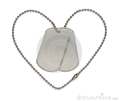 Dog Tags In Shape Of Heart To Support The Troops And The Fallen    