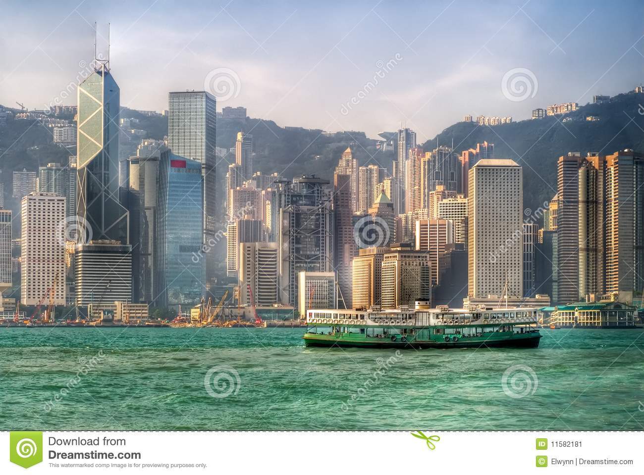 Ferry On Victoria Harbor In Hong Kong Stock Image   Image  11582181