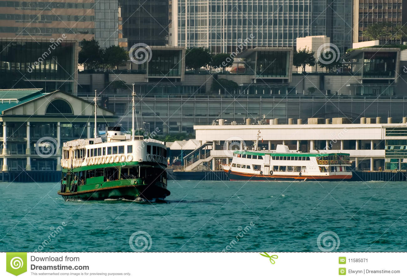 Ferry On Victoria Harbor In Hong Kong Stock Image   Image  11585071