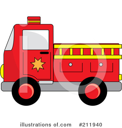 Free  Rf  Fire Truck Clipart Illustration  211940 By Pams Clipart