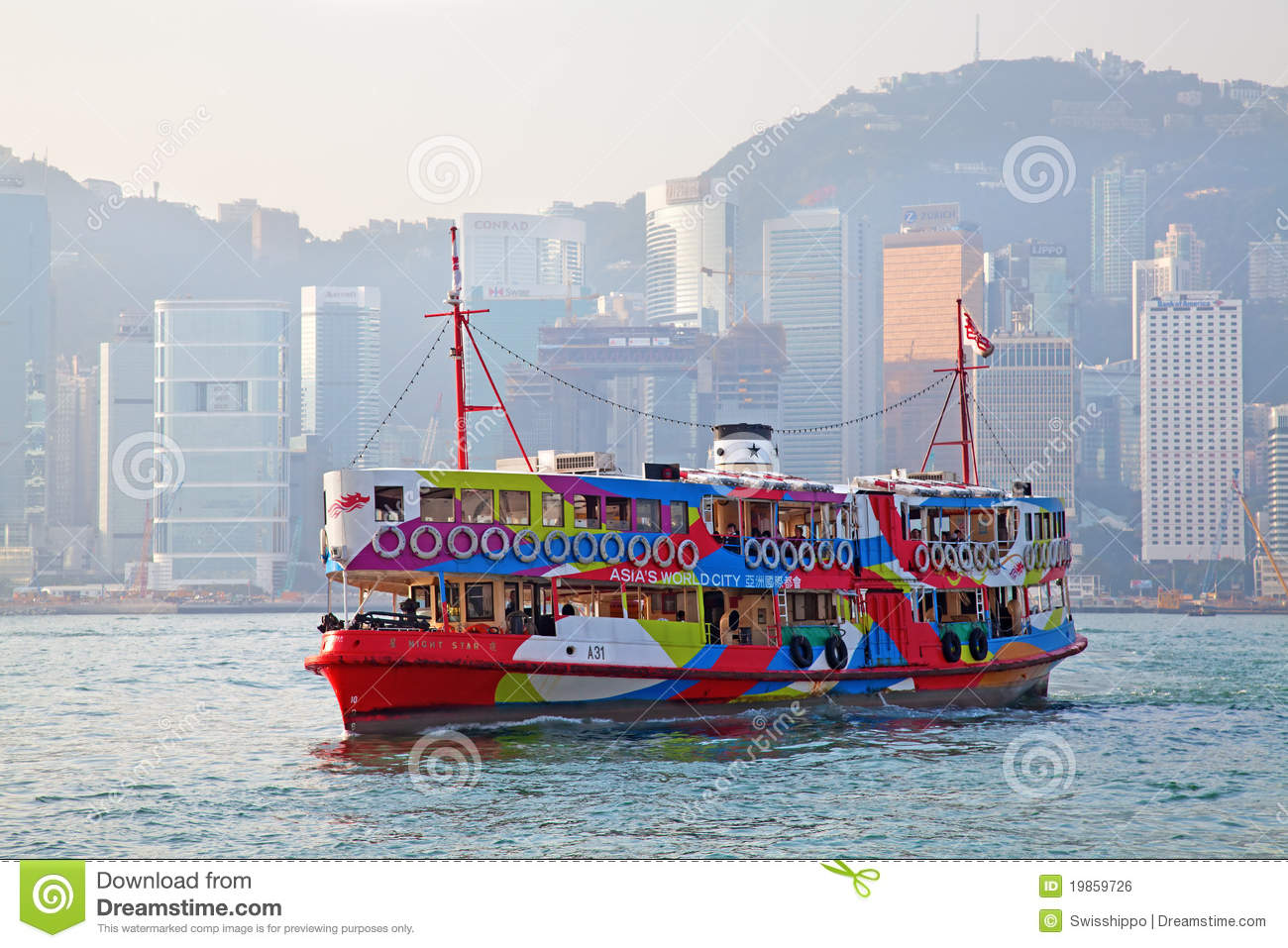Hong Kong   December 3  Ferry Night Star Coming To Kowloon Pier On