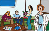 Hospital Room With Patient Clip Art Patients And A Doctor In A