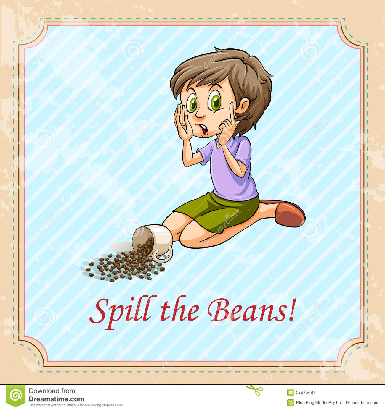 Idiom Spill The Beans Illustration