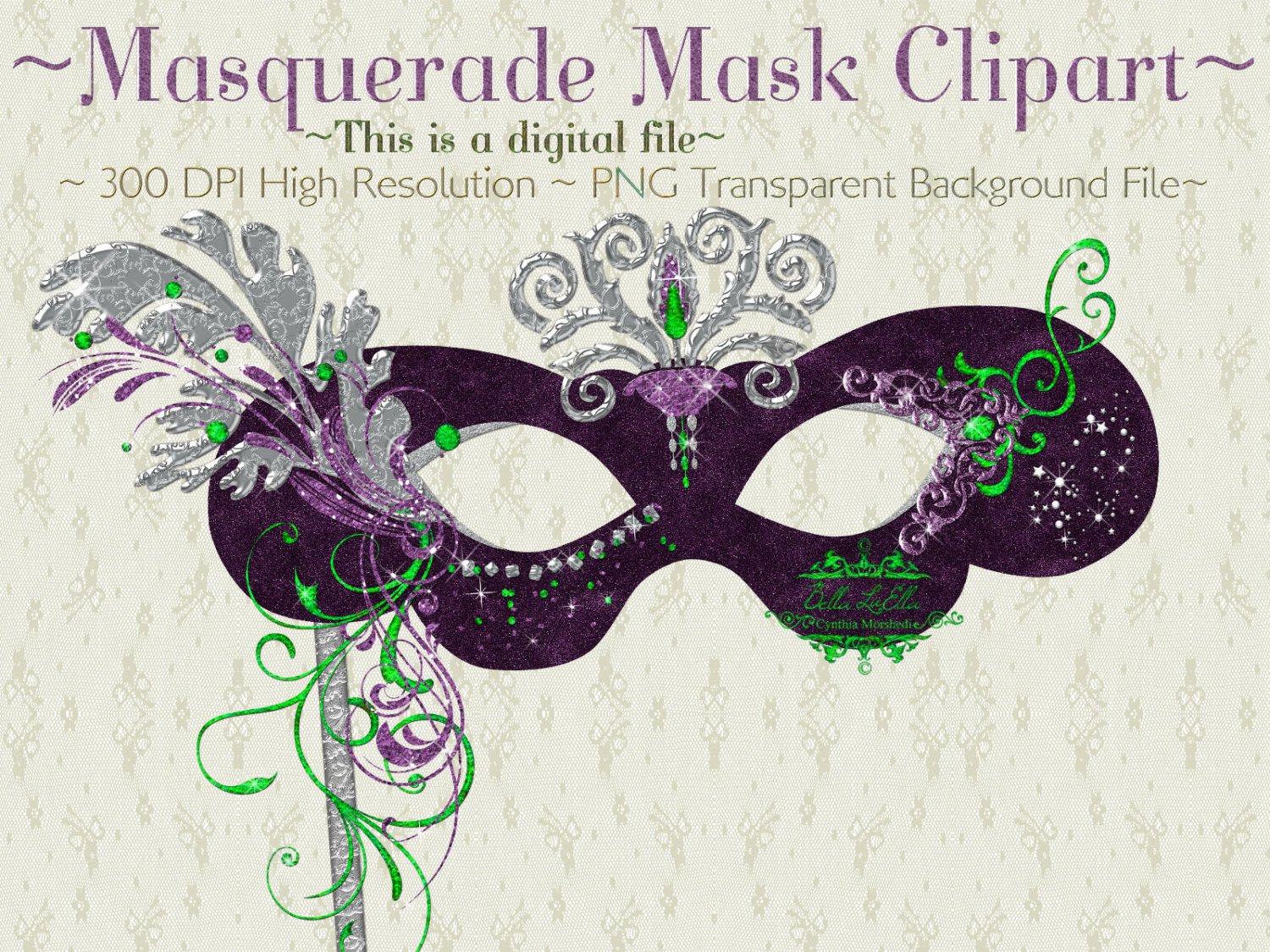 Masquerade Mask Clipart By Bellasscrapsnclips On Etsy
