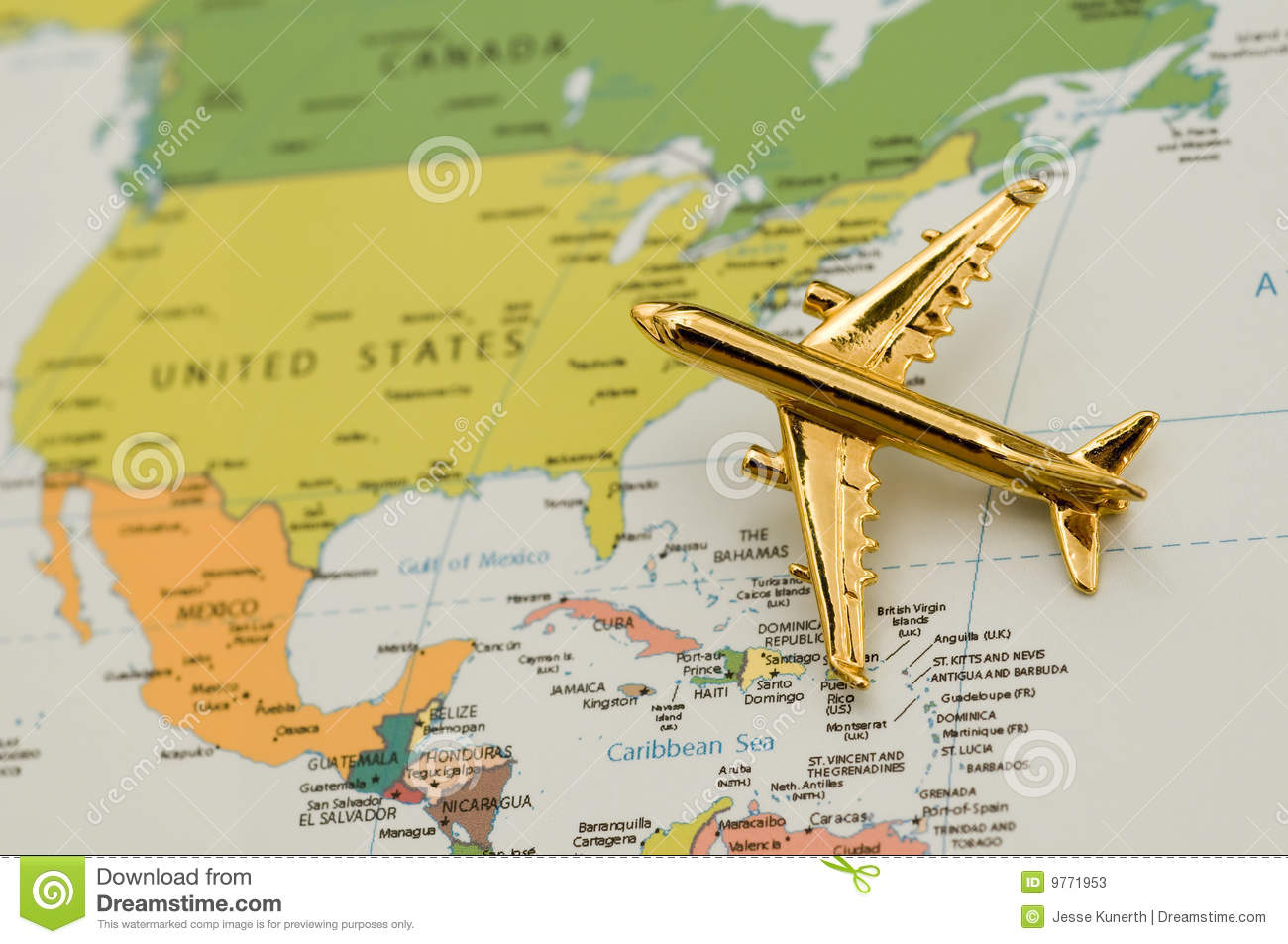 Plane Traveling To North America  Map Is Copyright Free From A