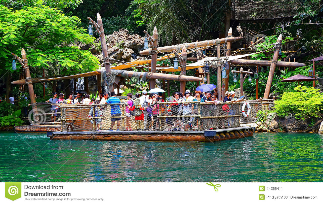 Pontoon Ferry Ride At Adventure Land Located At Disneyland Hong Kong