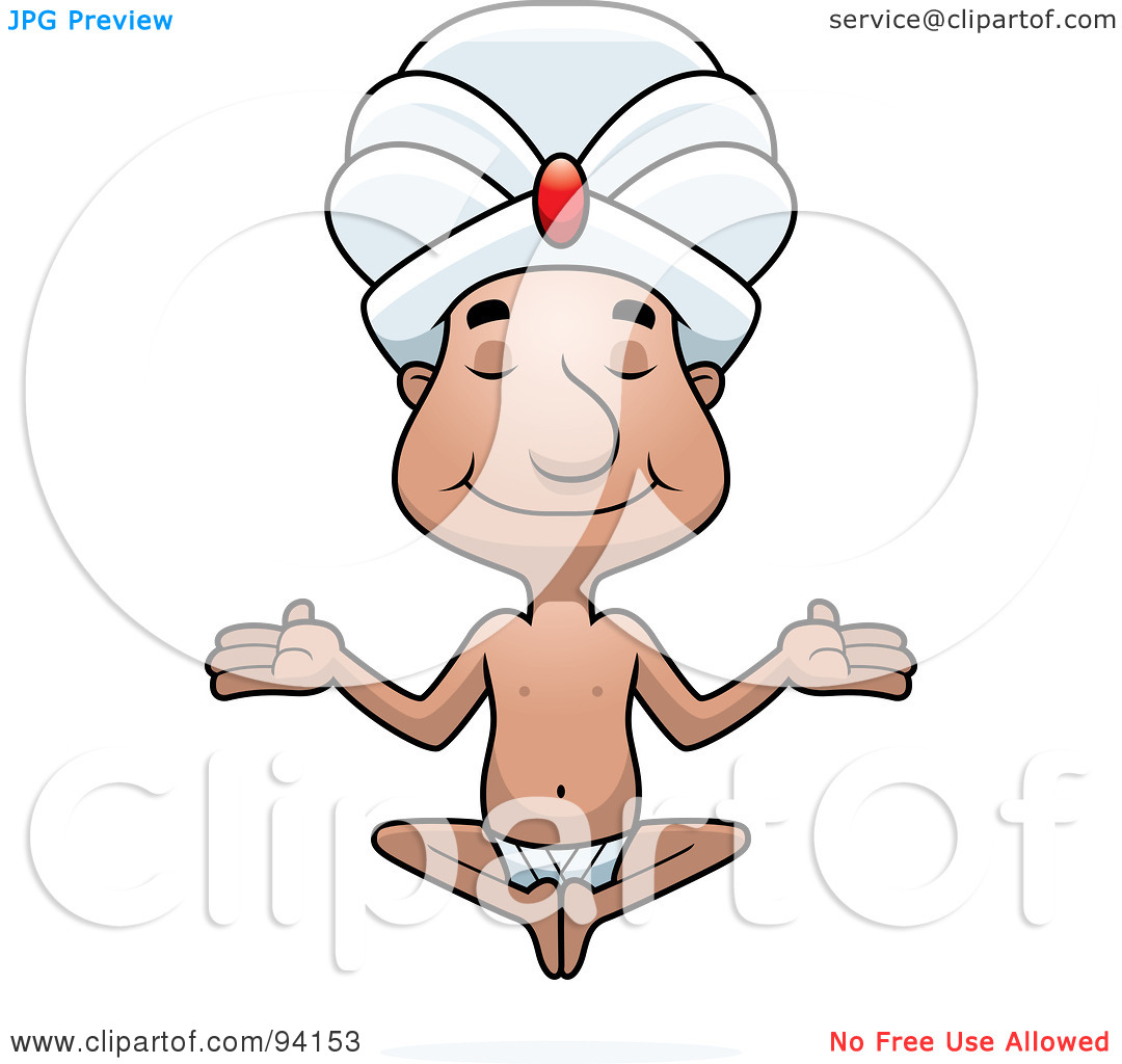 Rf  Clipart Illustration Of A Swami Man Sitting With His Eyes Closed