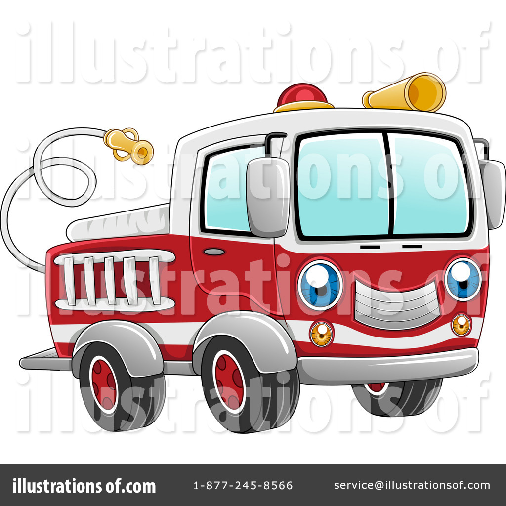 Royalty Free  Rf  Fire Truck Clipart Illustration By Bnp Design Studio