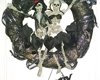 Skeletons On Honeymoon Halloween Wr Eath  A Happy Couple Lives Here    