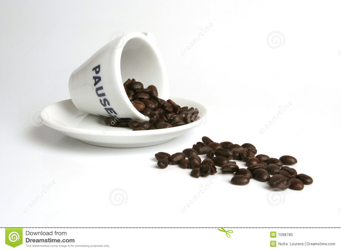 Spill Of Coffee Beans Stock Photo   Image  1098780
