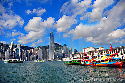 Star Ferry Located At Tsim Sha Tsui Kowloon Island And The Hong Kong