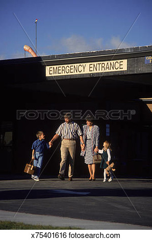 Stock Image   Family Leaving Hospital Mt Shasta Ca  Fotosearch    