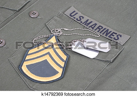 Stock Photograph   Us Marines Uniform With Blank Dog Tags  Fotosearch