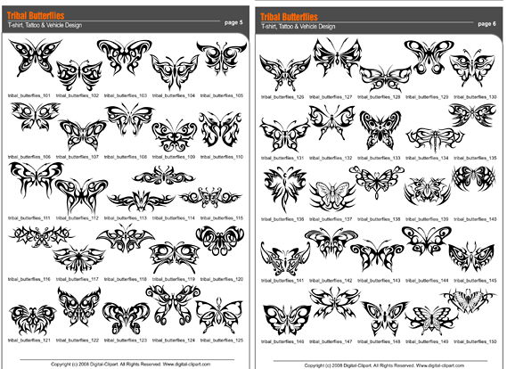 Tribal Butterflies 2   Extreme Vector Clipart For Professional Use