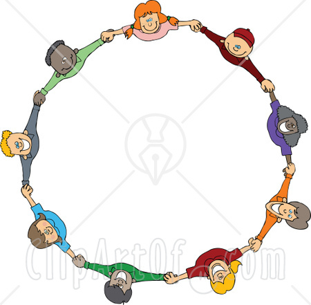 Two People Holding Hands Cartoon  Holding Hands Unity Circle 