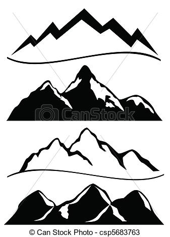 Various Mountains In Black And White