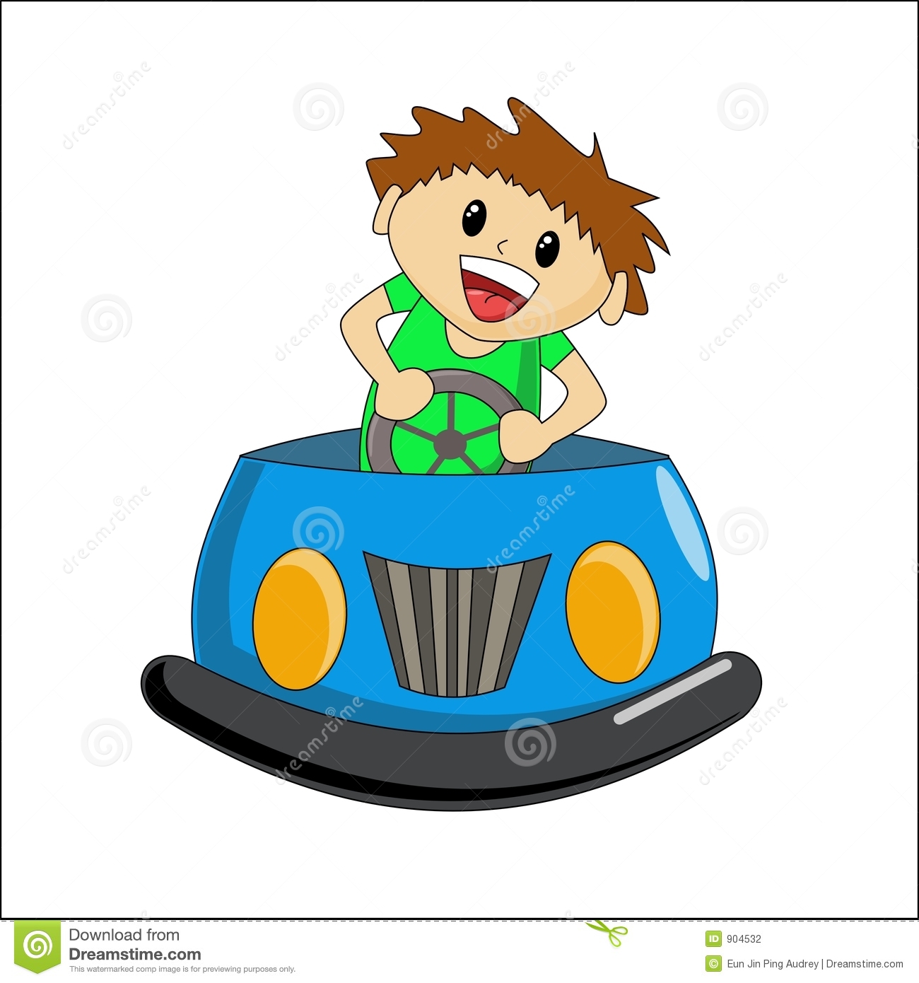 Cartoon Bumper Cars Family Car Clipart