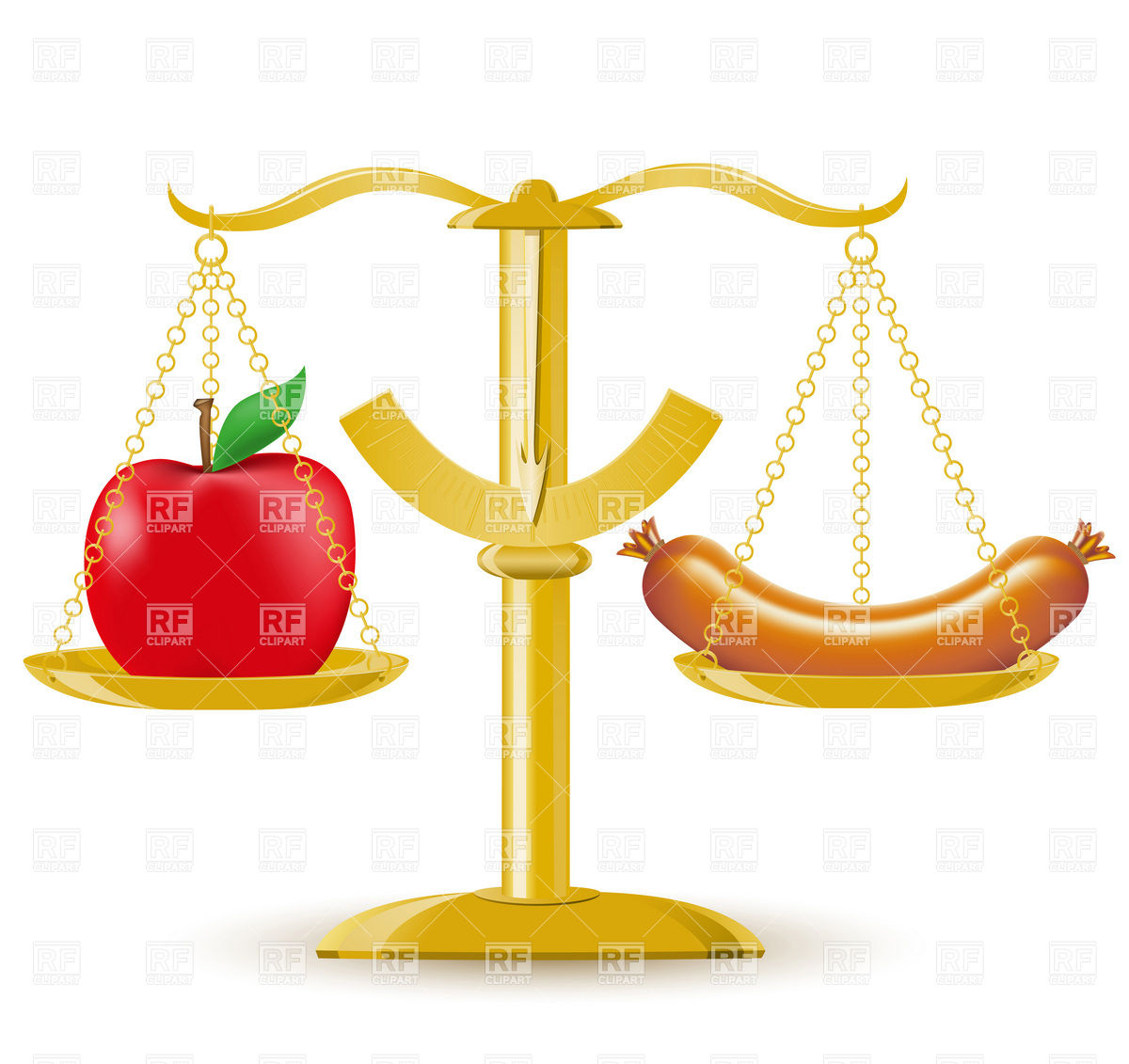 Clipart Catalog Food And Beverages Comparison Of Food On Scales Diet    