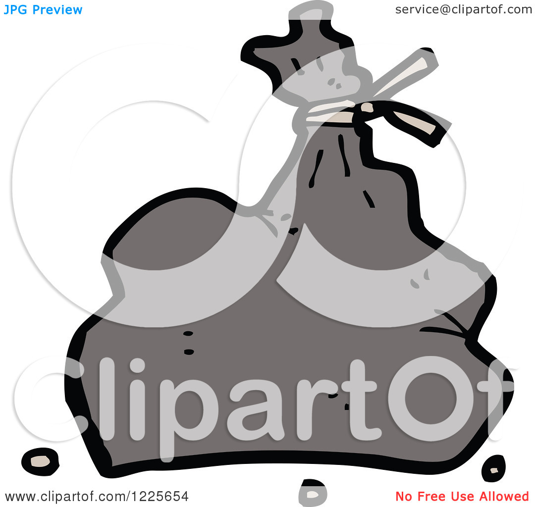 Clipart Of A Bag Of Garbage   Royalty Free Vector Illustration By