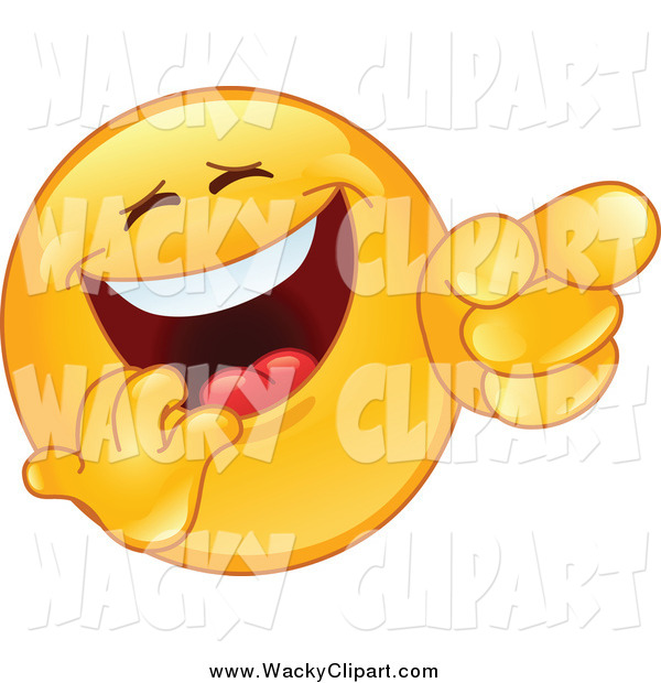Clipart Of A Laughing And Pointing Emoticon Smiley Face By Yayayoyo
