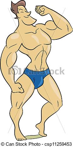 Clipart Vector Of Muscle Man   Cartoon Style Illustration Of A Muscle