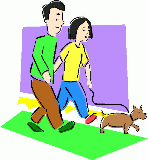 Couple Walking Dog 1 Clipart   Couple Walking Dog 1 Clip Art