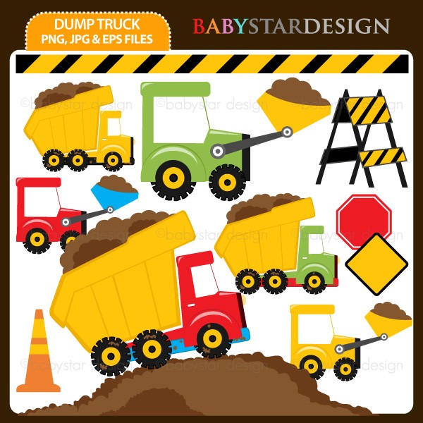 Dump Truck Clipart Instant Download By Babystardesign On Etsy