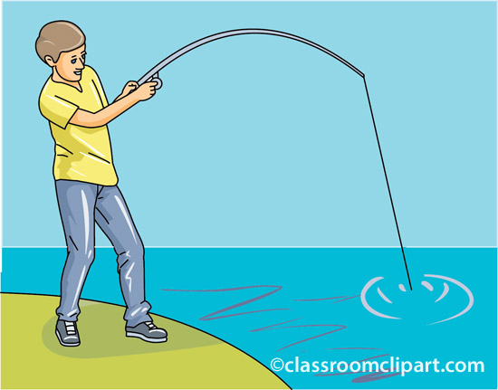 Fishing   Boy Fishing In Lake 829   Classroom Clipart