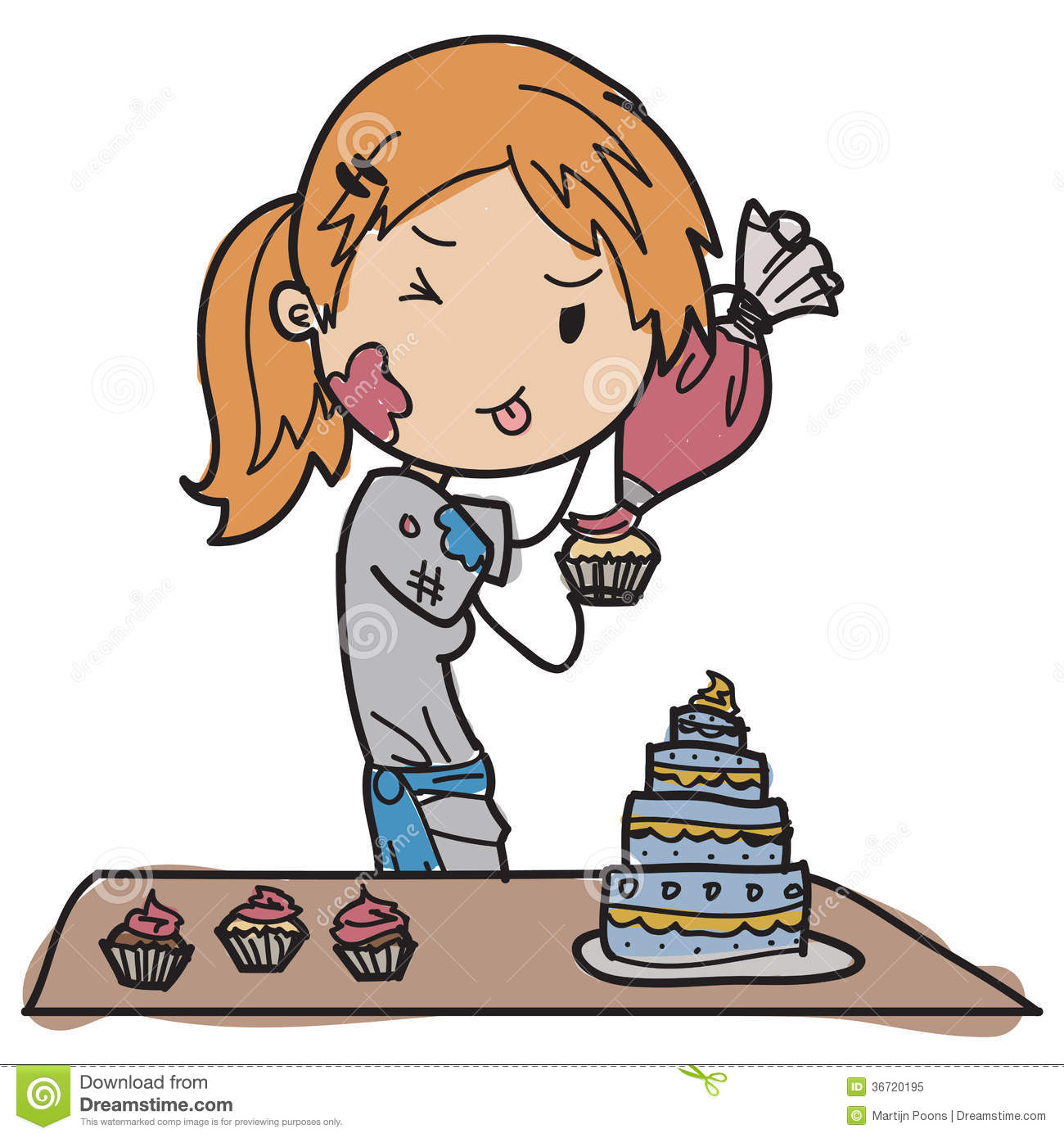 Girl Pastry Chef Clipart Young Pastry Chef Royalty Free