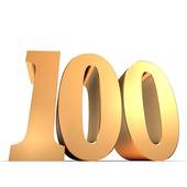 Golden Number   100   Clipart Graphic