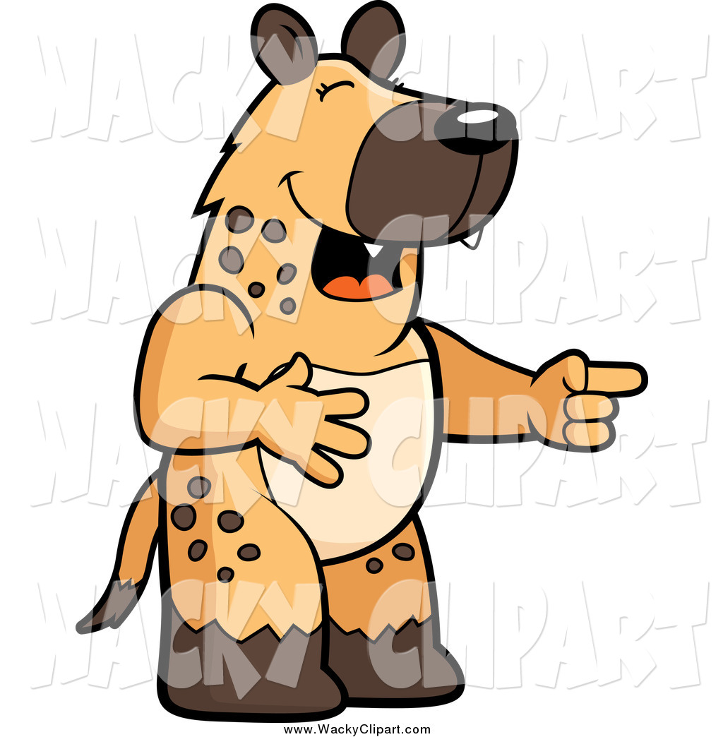 Larger Preview  Clipart Of A Cartoon Hyena Pointing And Laughing At