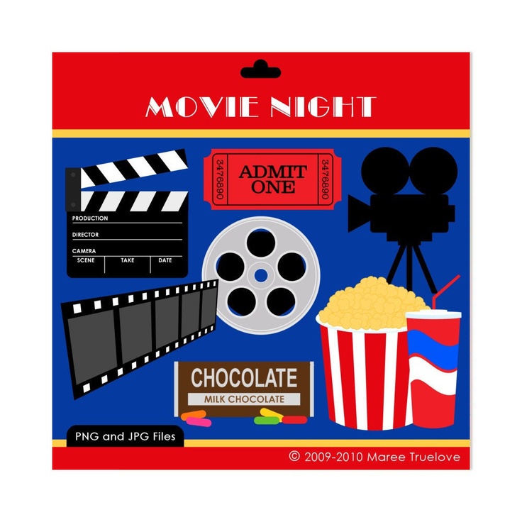 Movie Night Clipart   Digital Clip Art Graphics For Personal Or