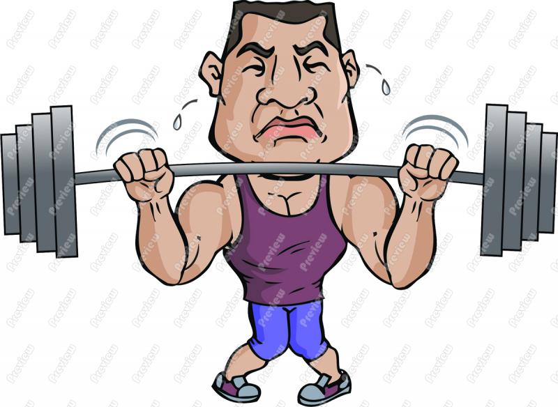 Muscle Man Lifting Heavy Weights Clip Art   Royalty Free Clipart