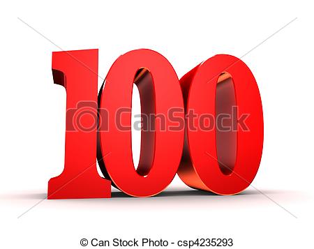 Of Red Number   100   3d Rendered Illustration Of A Red Number