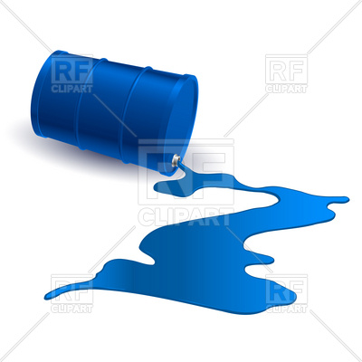 Oil Barrel With Spilled Blue Liquid 6939 Objects Download Royalty    