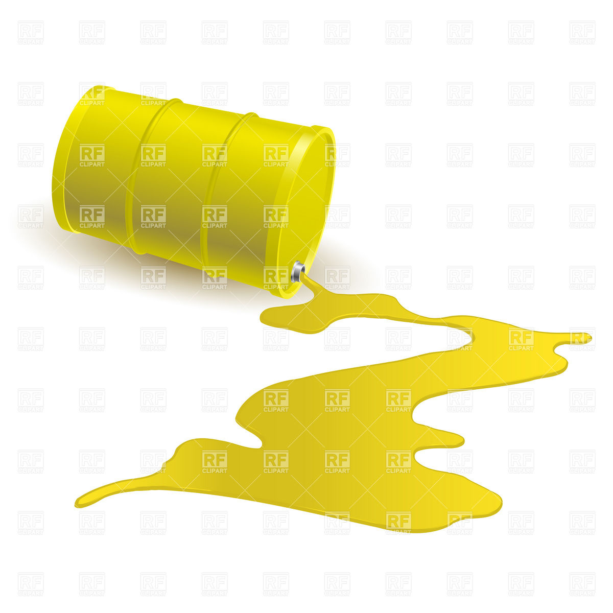 Oil Barrel With Spilled Yellow Liquid 6944 Download Royalty Free    