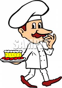 Pastry Chef With A Cake Clipart Image