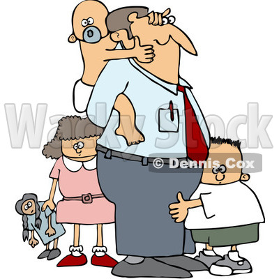 Royalty Free  Rf  Clipart Illustration Of A Baby Grabbing Dad S Face