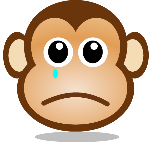 Sad Monkey Face Clip Art At Clker Com   Vector Clip Art Online