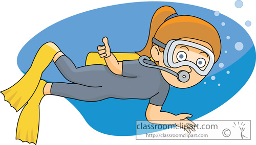 Scuba Diving Clipart   Girl Scuba Diving Cartoon 71301   Classroom