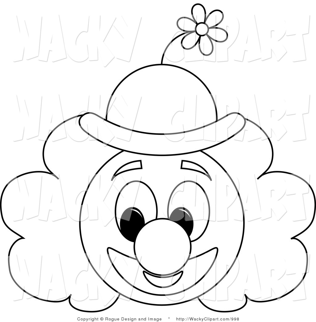 Vector Clipart Of A Clown Face Outlined By Pams Clipart 998 Jpg