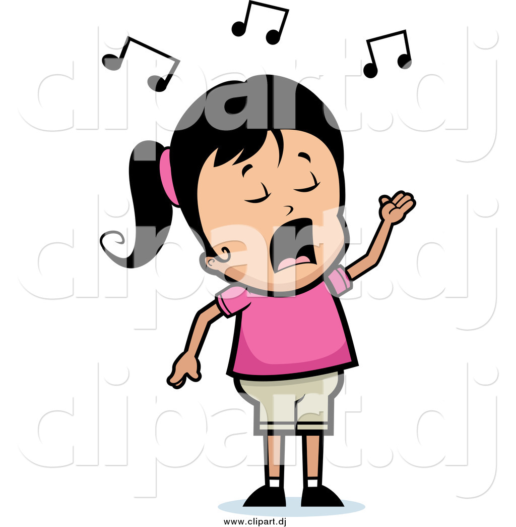 Vector Clipart Of A Hispanic Girl Singer By Cory Thoman    11614