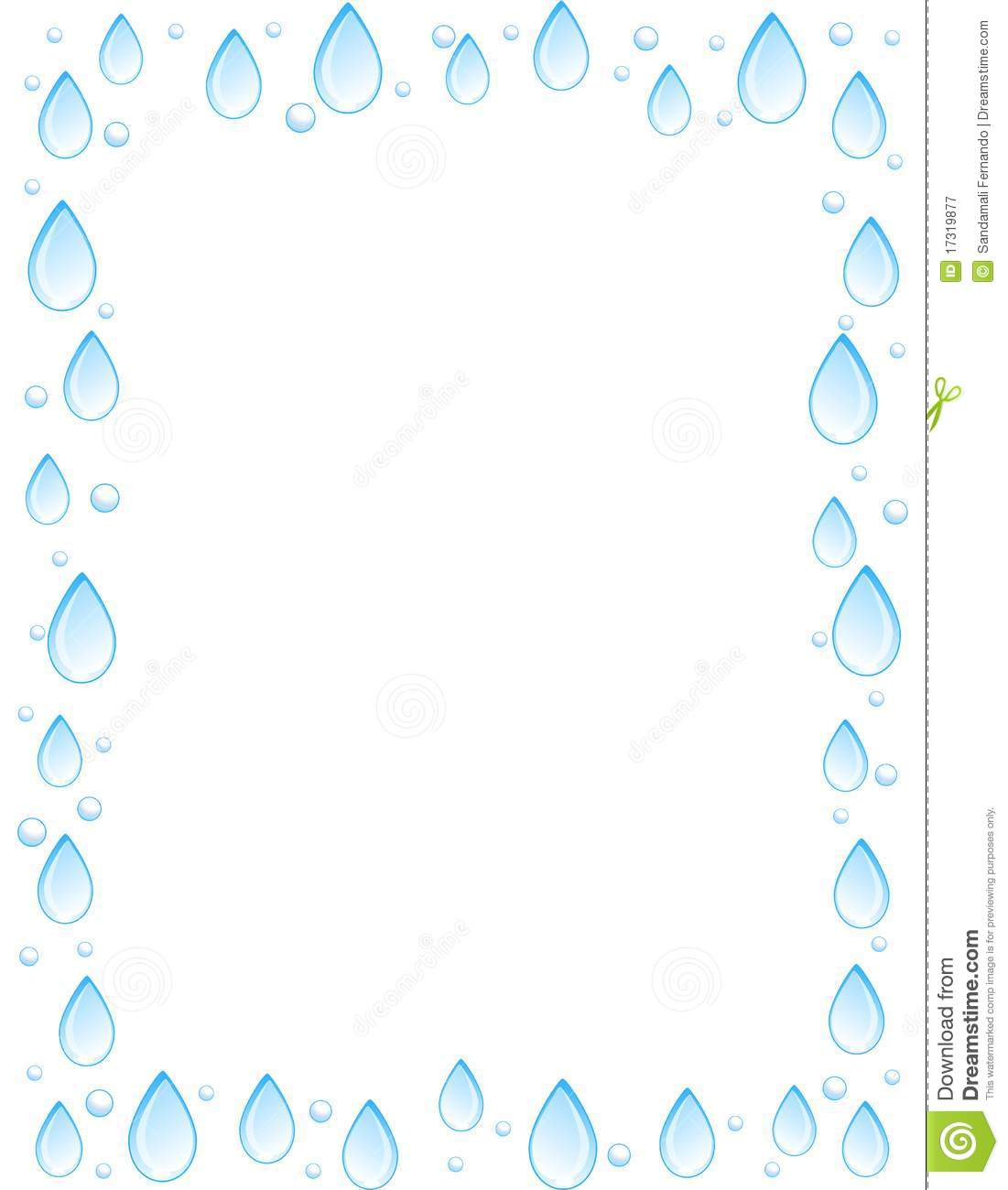 Blue Water Drops Border   Frame  Nature Border   Vector Available