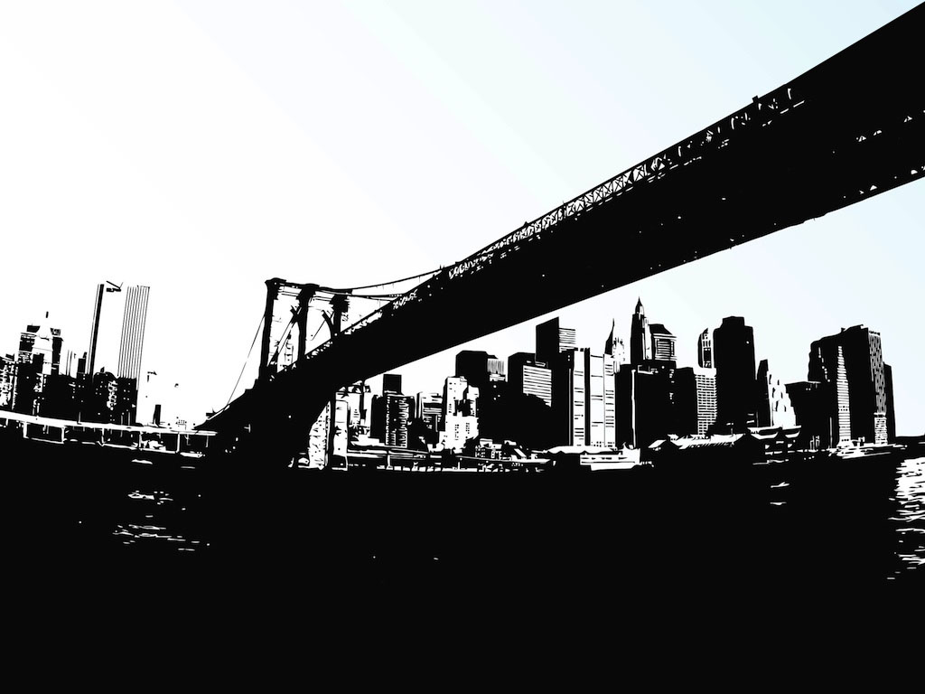 Brooklyn Bridge Clip Art Long Bridge Vector