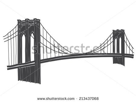 Brooklyn Bridge Drawing   Stock Vector