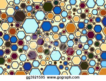 Clipart   Multi Colored Hexagonal Shapes  Stock Illustration Gg3921595