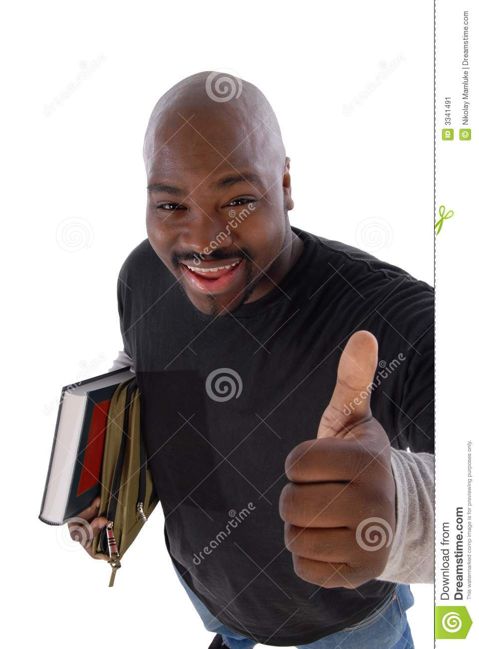 College Student Giving Thumbs Up To Learning  Cleanly Isolated On