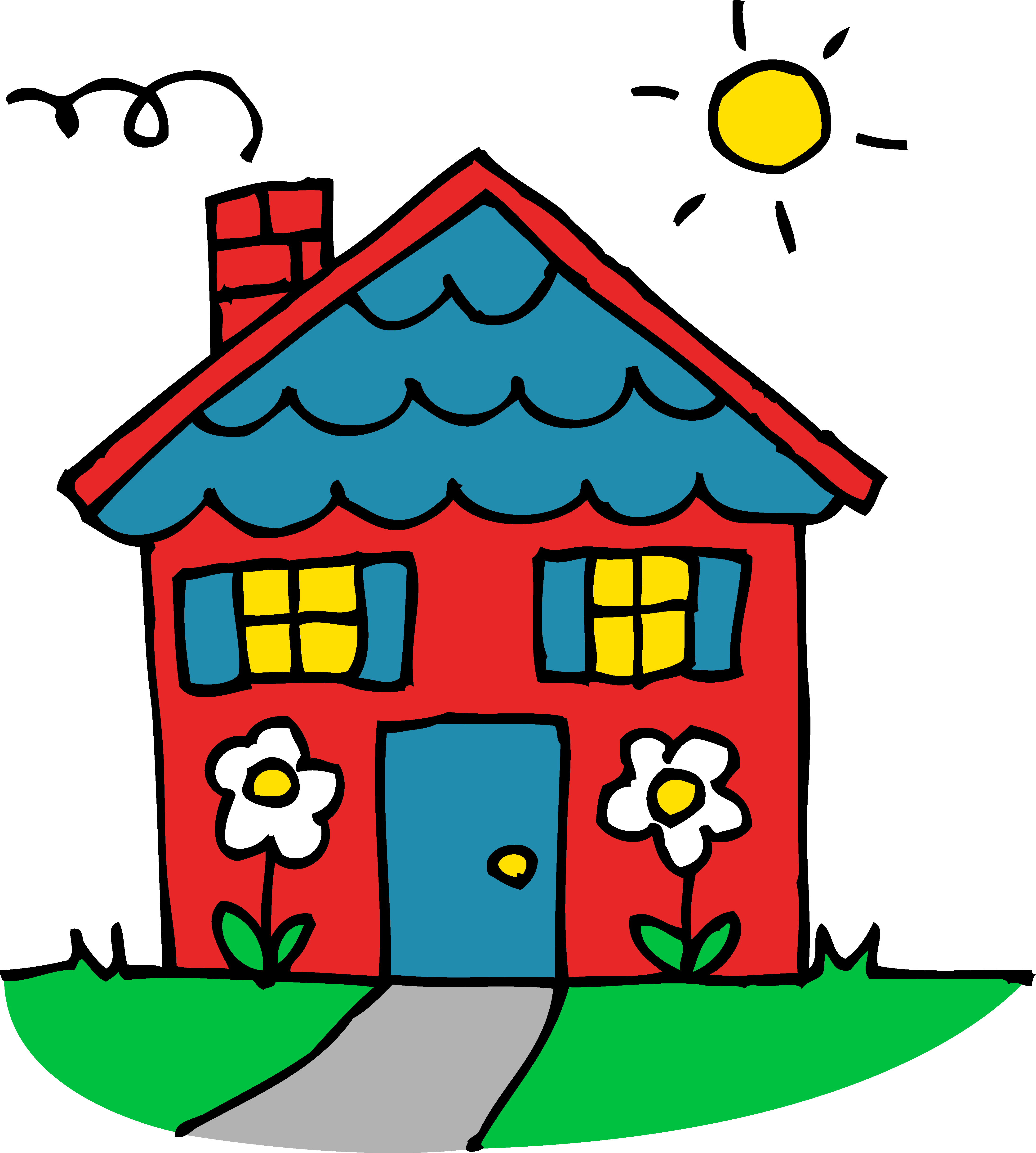 Cute House Clipart Cute Red And Blue House