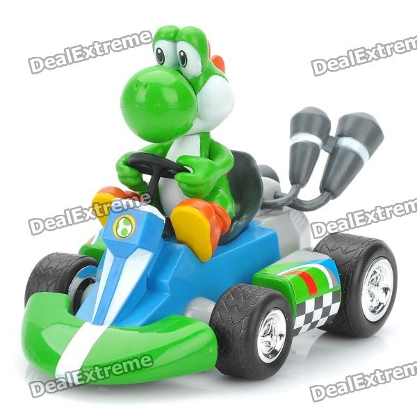 Cute Super Mario Dinosaur Figure Pull Back Car Toy Green